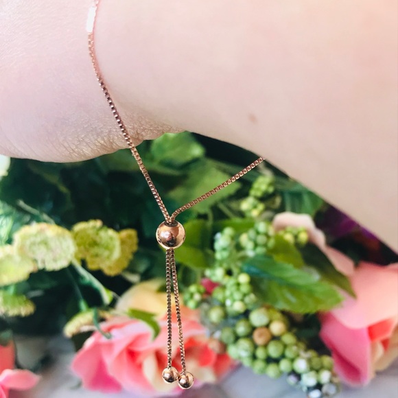 Rose sterling silver CZ bolo bracelet NEW! - Picture 5 of 7